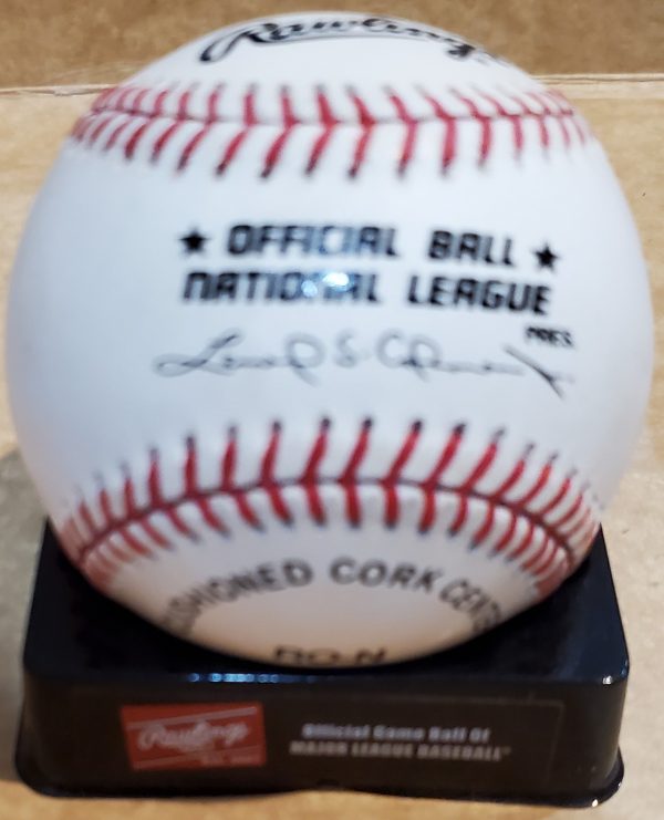 Autographed NELLIE and T.J. MATHEWS Rawlings Official National League Baseball - Image 2