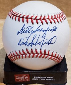 Autographed DICK SCHOFIELD JR and SR Official National League Baseball