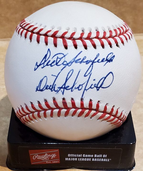 Autographed DICK SCHOFIELD JR and SR Official National League Baseball