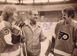 Autographed BOBBY CLARKE & BERNIE PARENT 16 x 20 Philadelphia Flyers Photo