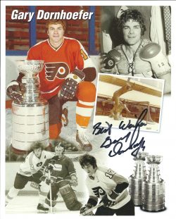 Autographed  GARY DORNHOEFER 8x10 Philadelphia Flyers Photo