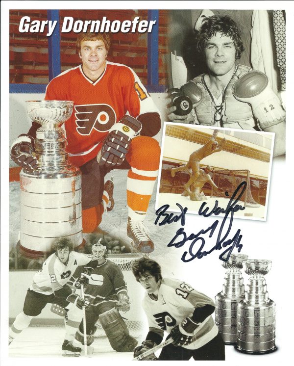 Autographed  GARY DORNHOEFER 8x10 Philadelphia Flyers Photo