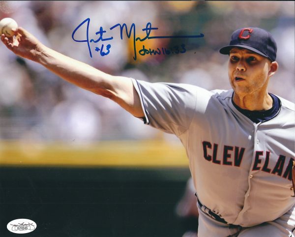 AUTOGRAPHED JUSTIN MASTERSON 8X10 photo  Cleveland Indians