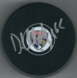 Autographed DENIS MALGIN Florida Panthers Hockey Puck