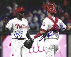 AUTOGRAPHED EDGAR GARCIA & ANDREW KNAPP 8X10 Philadelphia Phillies Photo