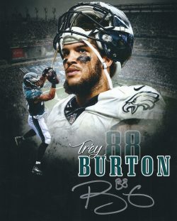 Autographed TREY BURTON 8X10 Philadelphia Eagles Photo