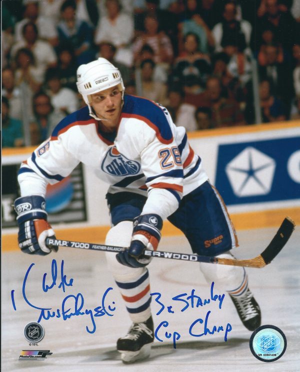 Autographed MIKE KRUSHELYNSKI EDMONTON OILERS Photo
