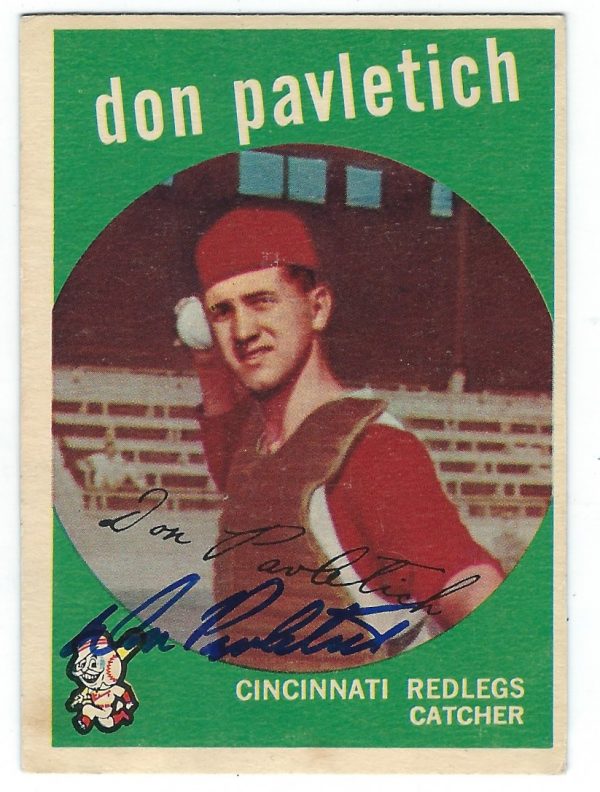 Autographed 1959 DON PAVLETICH Topps Card