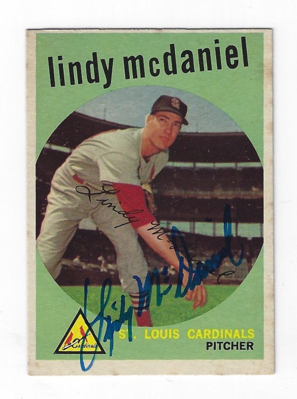 Autographed LINDY MCDANIEL 1959 Topps Card