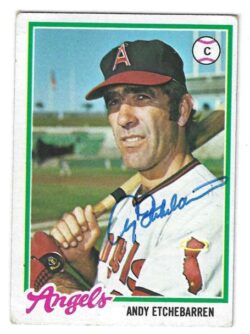 Autographed ANDY ETCHEBARREN California Angels 1978 Topps Card