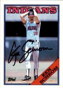 Autographed KEN SCHROM 1988 Topps Card