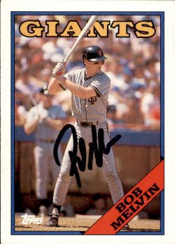 Autographed BOB MELVIN 1988 Topps Card