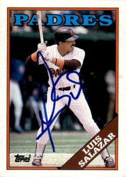 Autographed LUIS SALAZAR1988 Topps Card