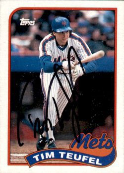 Autographed TIM TEUFEL 1989 Topps Card