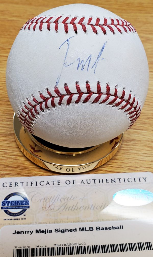 Autographed JENRRY MEJIA Official Major League Baseball Steiner