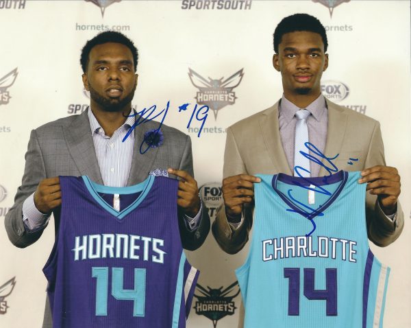Autographed P.J. Hairston & Noah Vonleh Charlotte Hornets 8x10 photo