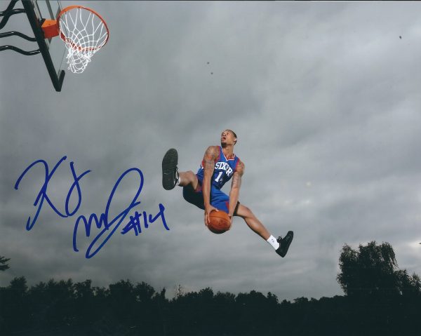 AUTOGRAPHED K.J. MCDANIELS 8X10 Philadelphia 76'ers photo