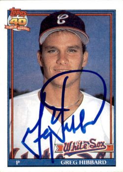 Autographed GREG HIBBARD 1991 Topps Card