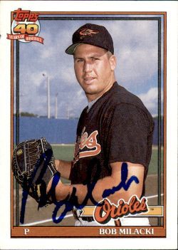 Autographed BOB MILACKI 1991 Topps Card