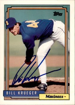 Autographed BILL KRUEGER 1992 Topps Card