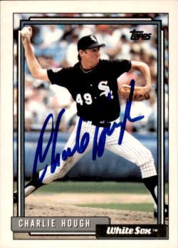 Autographed CHARLIE HOUGH 1992 Topps Card