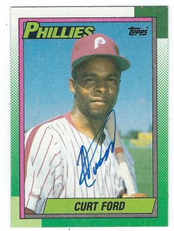 Autographed CURT FORD 1990 Topps Card
