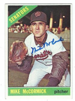 Autographed Mike McCormick 1966 Topps Card