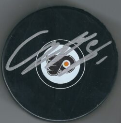 Autographed CONOR TWARYNSKI Philadelphia Flyers Hockey Puck