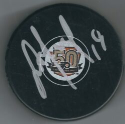 AUTOGRAPHED SCOTT MELLANBY Philadelphia Flyers 50th Anniversary Hockey Puck