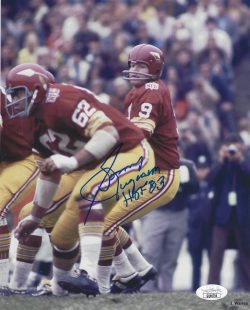 Autographed SONNY JURGENSEN 8X10 Washington Redskins Photo JSA