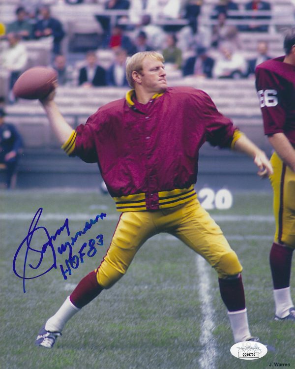 Autographed SONNY JURGENSEN 8X10 Washington Redskins Photo JSA
