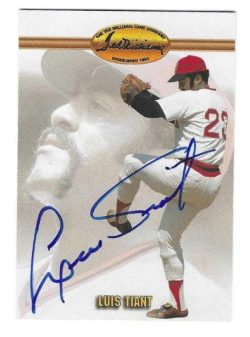 Autographed LUIS TIANT Boston Red Sox 1993 TED WILLIAMS Card