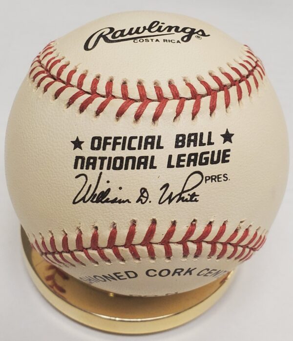 Autographed STANLEY GLENN Rawlings Official National League Baseball - Image 2