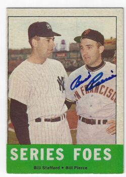 Autographed BILLY PIERCE 1963 Topps Card