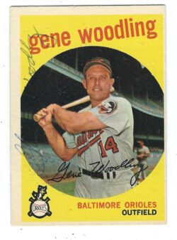 Autographed GENE WOODLING 1959 Topps Card