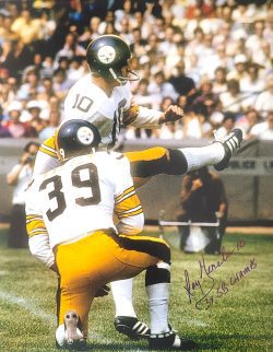 Autographed Roy Gerela "3x SB Champs" Pittsburgh Steelers Football 11x14 Photo with COA
