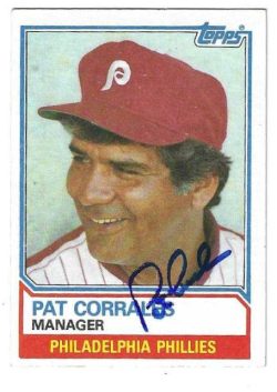 Autographed PAT CORRALES Philadelphia Phillies 1983 Topps Card