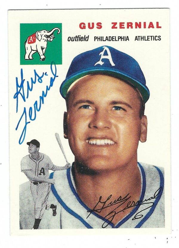 Autographed GUS ZERNIAL 1954 Topps Archives card