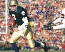 Autographed RICK MIRER 8x10 Notre Dame Photo