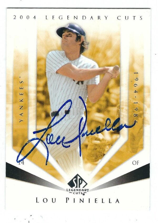Autographed LOU PINIELLA 2004 Upper Deck Legendary Cuts Card