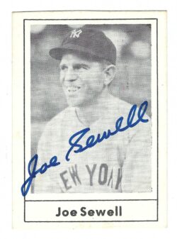 Autographed 1978 Grand Slam Joe Sewell New York Yankees Card #21