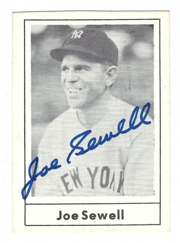 Autographed 1978 Grand Slam Joe Sewell New York Yankees Card #21