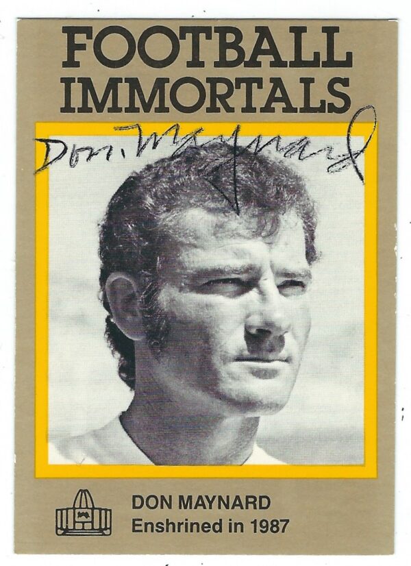 Autographed DON MAYNARD New York Jets Football Immortals Card