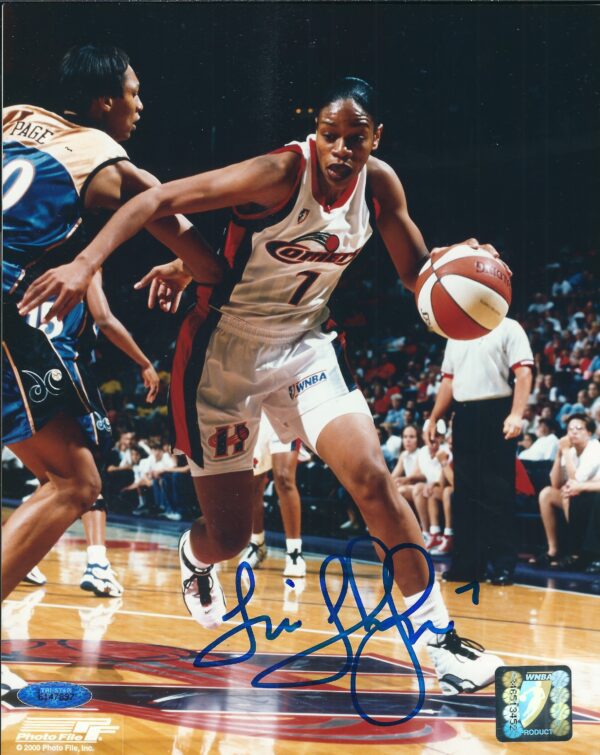 Autographed TINA THOMPSON 8X10 Houston Comets photo