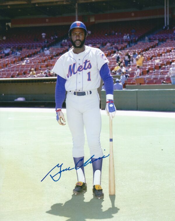 AUTOGRAPHED GENE CLINES 8X10 New York Mets Photo