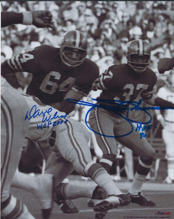 Autographed DAVE WILCOX & JIMMY JOHNSON 8X10 San Francisco 49'ers Photo