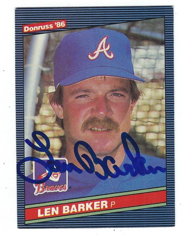 Autographed LEN BARKER 1986 Donruss Card