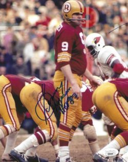 Autographed SONNY JURGENSEN 8X10 Washington Redskins Photo JSA