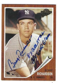 Autographed BOBBY RICHARDSON 2003 Topps All Time Fan Favorites Card