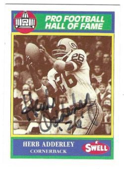Autographed HERB ADDERLEY Green Bay Packers 1990 Swell Football Card